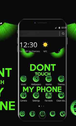 Green Dont Touch My Phone Theme 2