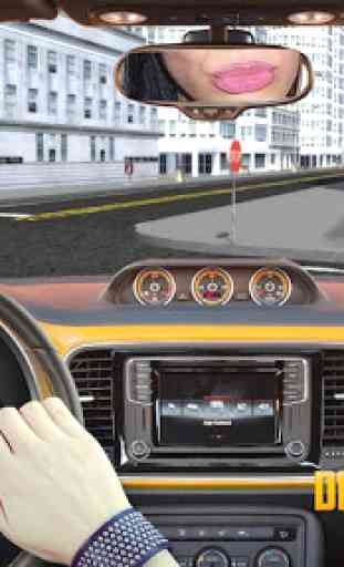Guidare Blonde in auto 3D in città Simulator 2