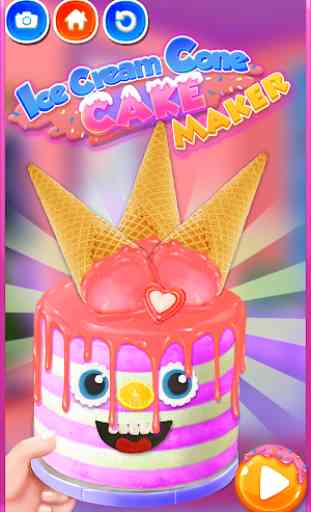 Ice Cream Cones Cake - Cooking Game  1