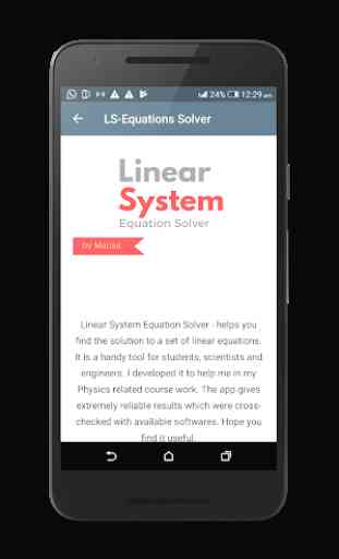 Linear System Equations Solver 4