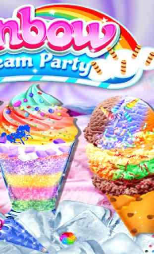 Rainbow Ice Cream Party - Unicorn Desert Food 1