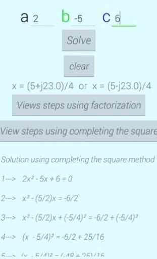 Solve Quadratic Equation with Steps 3