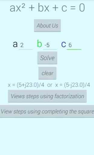 Solve Quadratic Equation with Steps 4