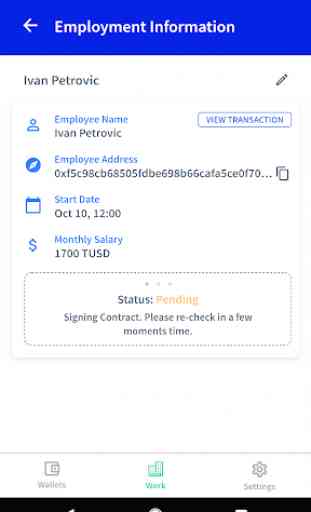WorkChain.io Ethereum & ERC20 Payroll Wallet 4