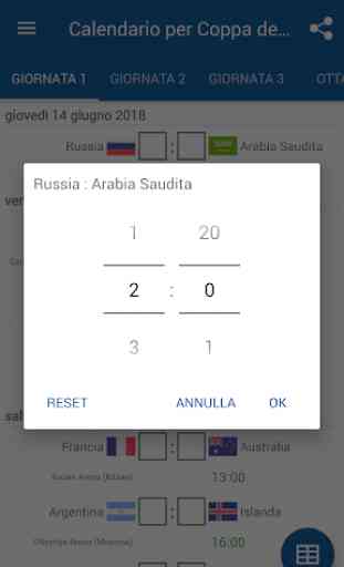 Calendario per Coppa del mondo 2018 Russia 2