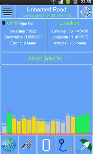Dati di stato GPS e test GPS: Radar dei satelliti 2