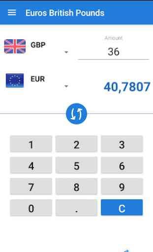 Euro a sterlina inglese / EUR a GBP 1
