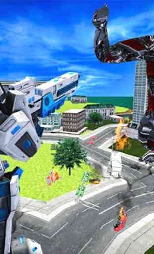 Futuristic Robot Transforming Gorilla Attack City 3