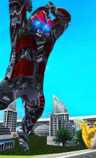 Futuristic Robot Transforming Gorilla Attack City 4