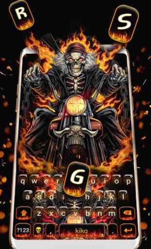Nuovo tema Fire Skull Rider per Tastiera 2