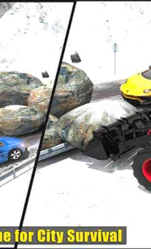 Snow Heavy Escavator Crane Rescue: Clean Roads 3
