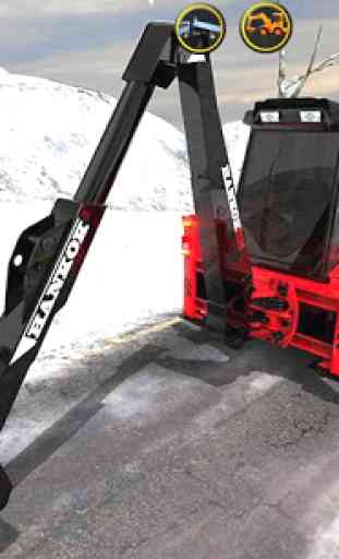 Snow Heavy Escavator Crane Rescue: Clean Roads 4