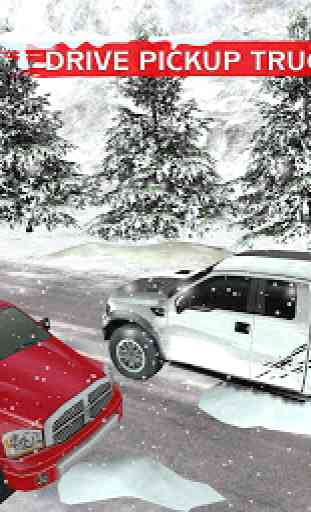 Winter Snow Pickup Truck: Gigantic Cold Glacier 3D 2