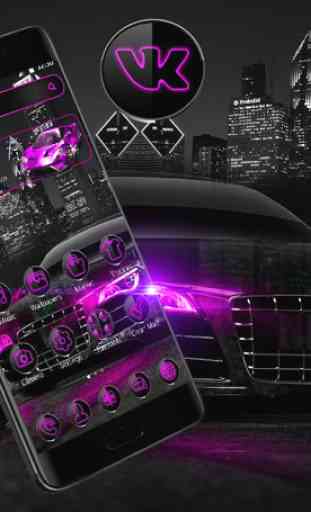 Dark Purple Black Car Launcher Theme  3