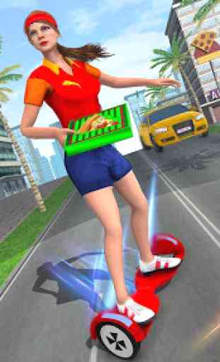 Hover Board Pizza Delivery Girl 1