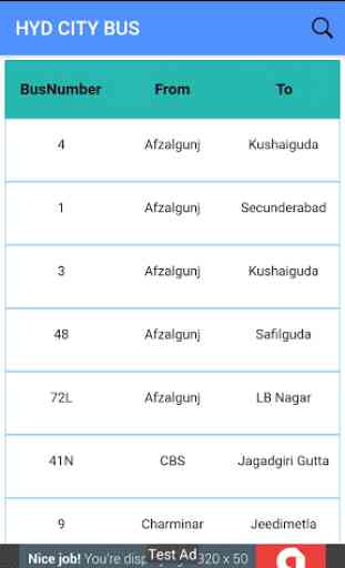 Hyd City Bus Numbers 1