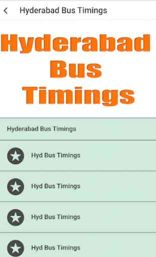 Hyderabad Bus Timings 1