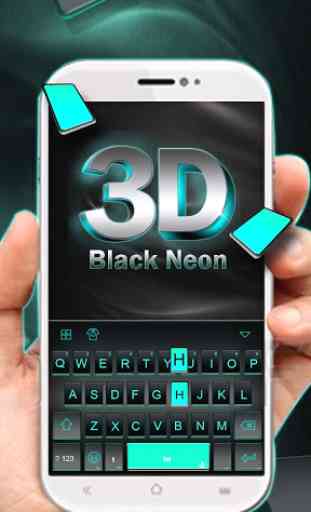 Nuovo tema Neon 3d Black per Tastiera 1