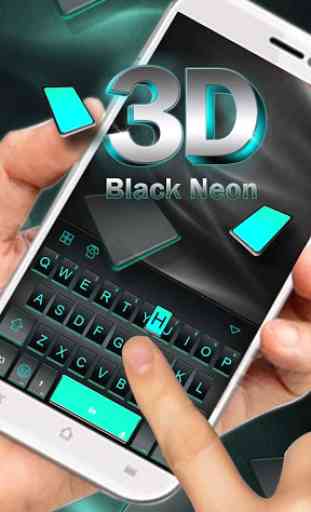 Nuovo tema Neon 3d Black per Tastiera 2