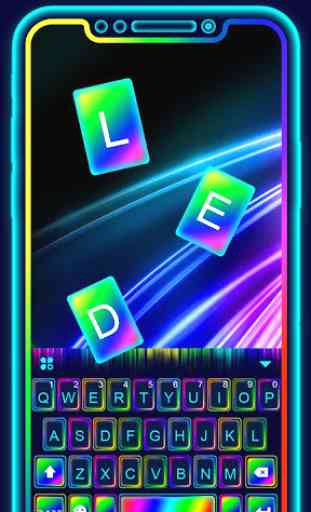 Super Neon 3d Tema Tastiera 1