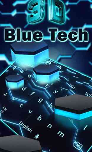 Tastiera 3D Live Blue Hexagon 1