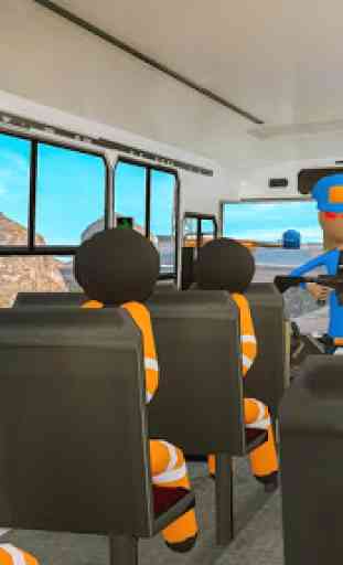 Trasporto Stickman Prigioniero Autobus Guida 2