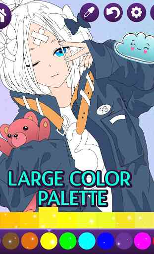 Animated Glitter Coloring Book - Anime Manga 1