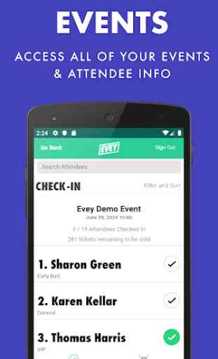 Evey Events - Check-In Manager 1
