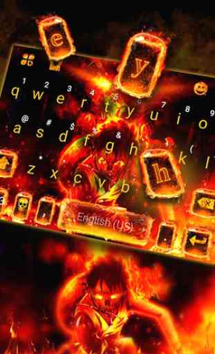 Flaming Fire Battle Tema Tastiera 2