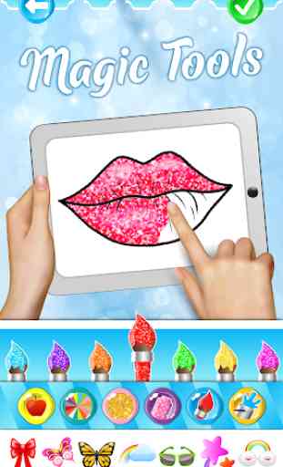 Glitter Lips with Makeup Brush Set coloring Game 1