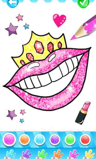 Glitter Lips with Makeup Brush Set coloring Game 3