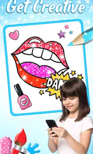 Glitter Lips with Makeup Brush Set coloring Game 4