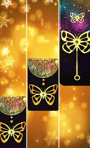 Gold Glitter ButterFly Piano Tiles 2018 2