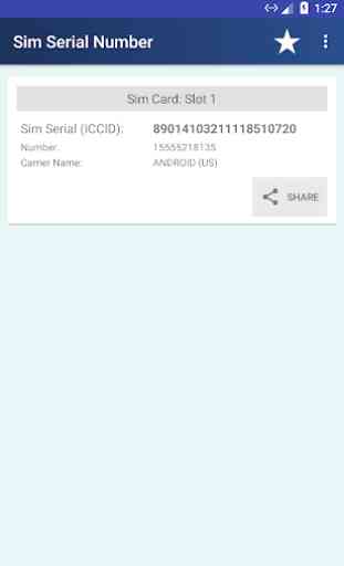 SIM Serial Number 1