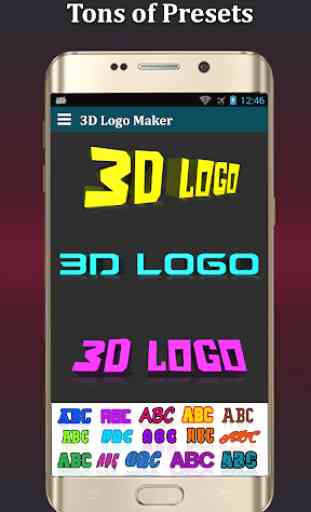 Testo 3D Foto editore Lite-3D Logo e 3D Nome 3