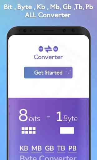 KB to MB MB to GB or GB to KB : All Byte Converter 1