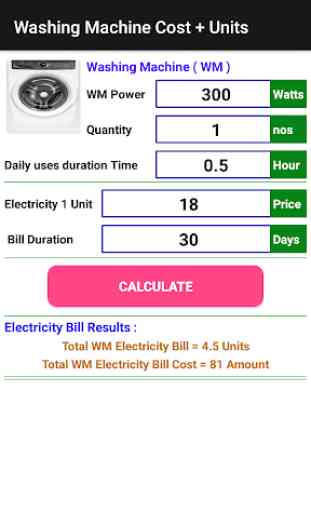 Electricity Cost, Units and Bill Calculator 4