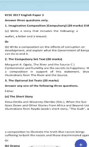 ENGLISH KCSE PASTPAPERS & ANSWERS 1