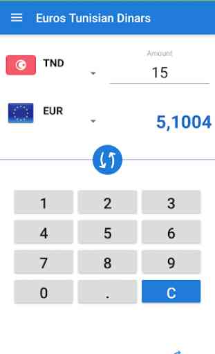 Euro a Dinar tunisino / EUR a TND 1