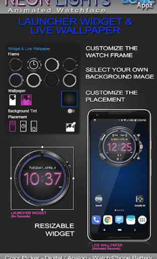 Neon Lights HD Watch Face Widget & Live Wallpaper 2