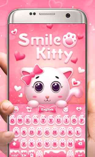 Smile Kitty GO Keyboard Theme 1