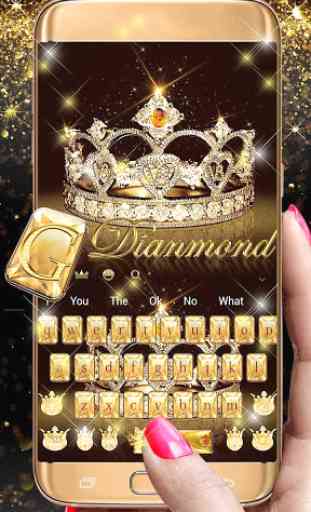 Tema della tastiera con corona di diamanti in oro 1