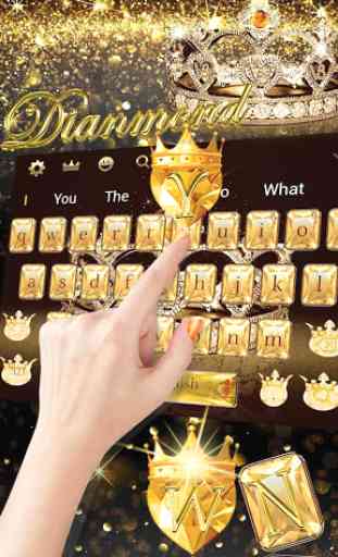 Tema della tastiera con corona di diamanti in oro 3