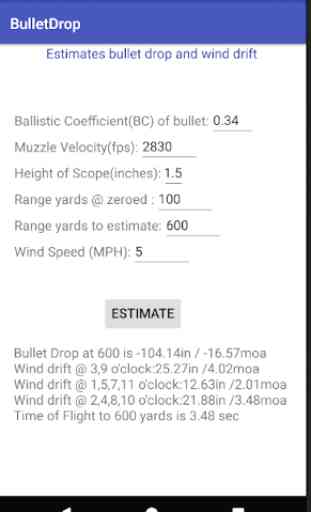 Bullet Drop Estimation 1