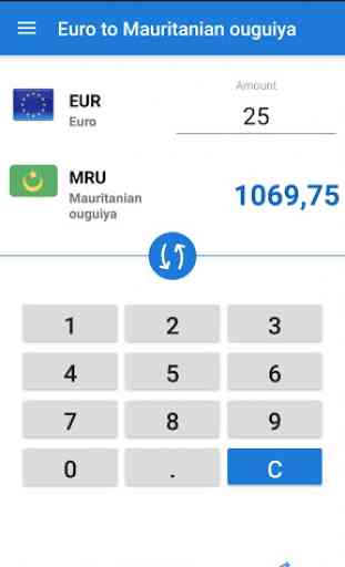 Euro a ouguiya mauritana 1