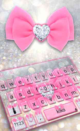 Glitter Pink Bow Tastiera 1