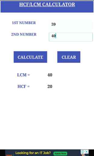 HCF LCM CALCULATOR 2