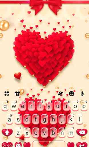 Red Valentine Hearts Tema Tastiera 1