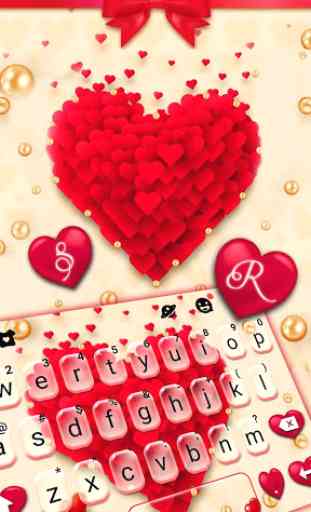 Red Valentine Hearts Tema Tastiera 2