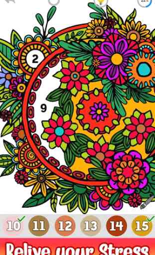 Adult Color by Number Book - Paint Mandala Pages 3